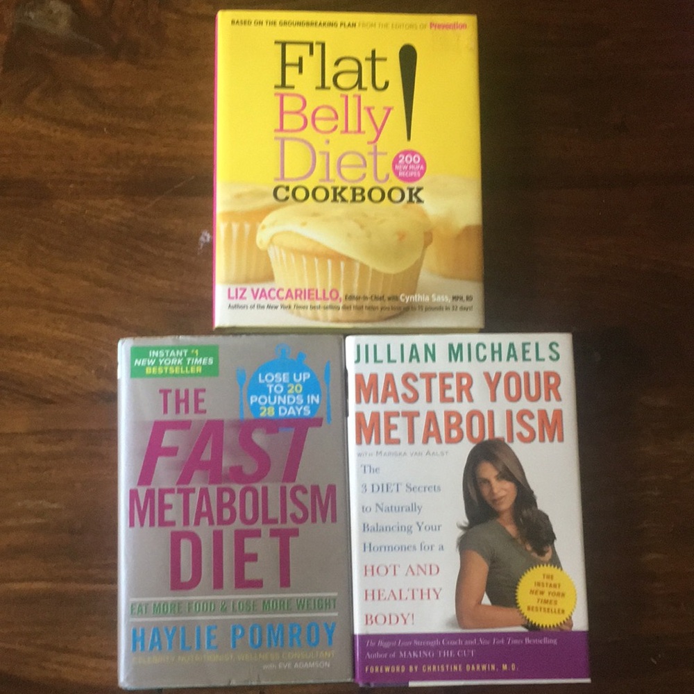 Mixed Lot 3 Hardcover Books: Flat Belly Diet, Master Your, Fast Metabolism